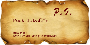 Peck István névjegykártya